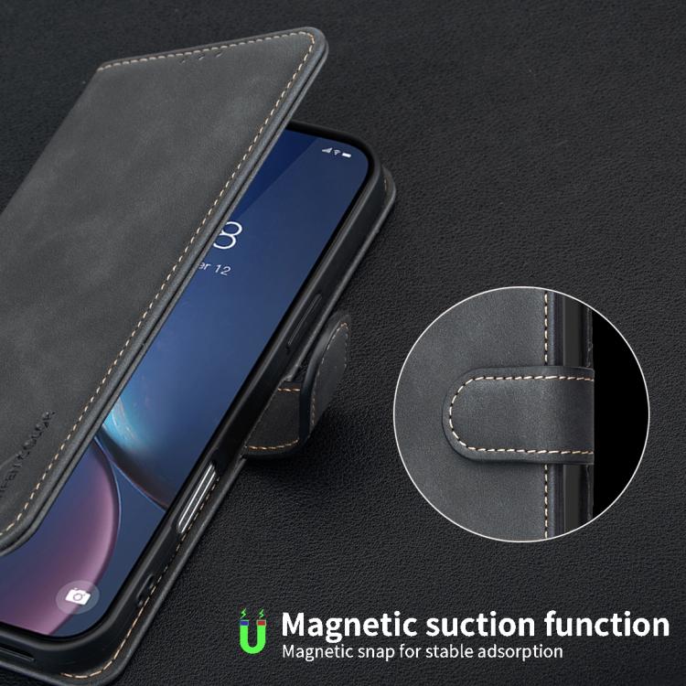 เคสโทรศัพท์หนังวีแกนลายผิวลูกวัวสีพื้นพร้อม RFID สำหรับ iPhone XS Max, สำหรับ iPhone 6 Plus/7 Plus/8 Plus, สำหรับ iPhone 6 / 7 / 8