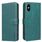 เคสโทรศัพท์หนังวีแกนลายผิวลูกวัวสีพื้นพร้อม RFID สำหรับ iPhone XS Max, สำหรับ iPhone 6 Plus/7 Plus/8 Plus, สำหรับ iPhone 6 / 7 / 8