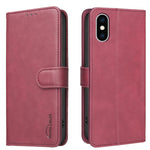 เคสโทรศัพท์หนังวีแกนลายผิวลูกวัวสีพื้นพร้อม RFID สำหรับ iPhone XS Max, สำหรับ iPhone 6 Plus/7 Plus/8 Plus, สำหรับ iPhone 6 / 7 / 8
