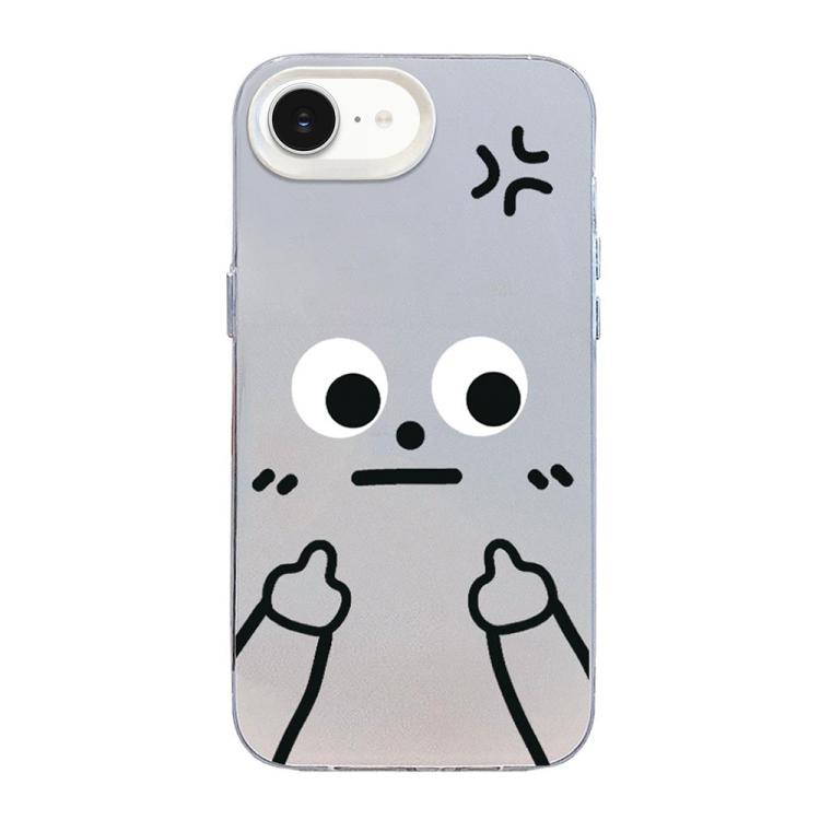 เคสโทรศัพท์ไฮบริด TPU PC ด้านสีเงินลายท่าทางคนตัวเล็ก สำหรับ iPhone 17e / 16e, สำหรับ iPhone 17 Pro Max, สำหรับ iPhone 17 Pro, สำหรับ iPhone 17, สำหรับ iPhone Air, สำหรับ iPhone 16 Pro Max, สำหรับ iPhone 16 Pro, สำหรับ iPhone 16 Plus, สำหรับ iPhone 16
