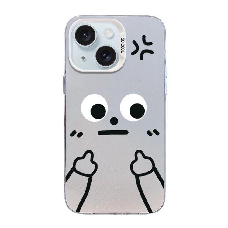 เคสโทรศัพท์ Little Man Gestures สีเงินด้านแบบ PC ไฮบริด TPU สำหรับ iPhone 15, iPhone 14 Plus, iPhone 14, iPhone 14 Pro, iPhone 14 Pro Max, iPhone 13 Pro Max, iPhone 13 Pro, iPhone 13, iPhone 13 mini, iPhone 12