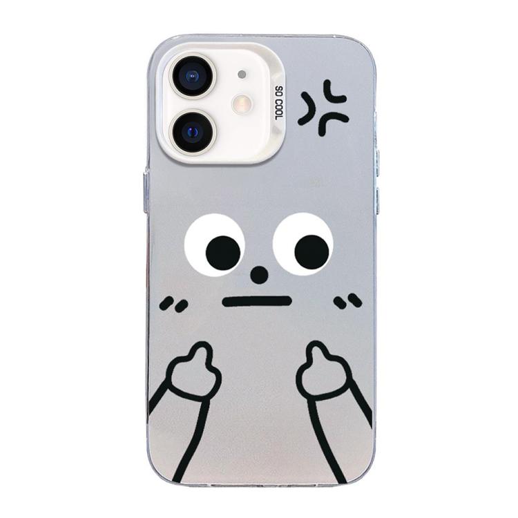 เคสโทรศัพท์ Little Man Gestures สีเงินด้านแบบ PC ไฮบริด TPU สำหรับ iPhone 12 mini, iPhone 11 Pro Max, iPhone 11, iPhone 11 Pro, iPhone X / XS, iPhone XS Max, iPhone 8 Plus / 7 Plus