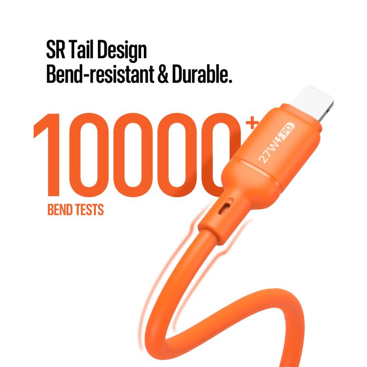 DUX DUCIS ซีรีส์ SILI สายข้อมูลซิลิโคน 27W Type-C เป็น 8 Pin ความยาว 1 ม., Type-C เป็น 8 Pin