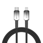 DUX DUCIS ซีรีส์ WLCM สายข้อมูลถักโปร่งใสไล่ระดับ 27W Type-C เป็น 8 Pin ความยาว 1 ม., Type-C เป็น 8 Pin