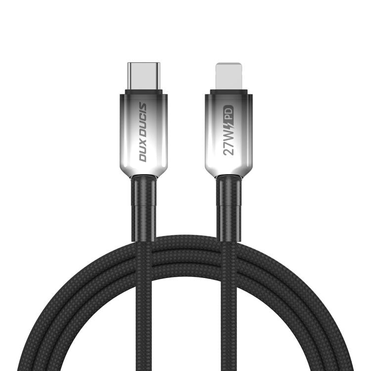DUX DUCIS ซีรีส์ WLCM สายข้อมูลถักโปร่งใสไล่ระดับ 27W Type-C เป็น 8 Pin ความยาว 1 ม., Type-C เป็น 8 Pin