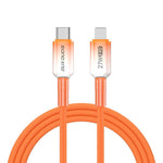 DUX DUCIS ซีรีส์ WLCM สายข้อมูลถักโปร่งใสไล่ระดับ 27W Type-C เป็น 8 Pin ความยาว 1 ม., Type-C เป็น 8 Pin