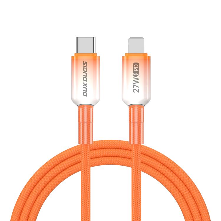 DUX DUCIS ซีรีส์ WLCM สายข้อมูลถักโปร่งใสไล่ระดับ 27W Type-C เป็น 8 Pin ความยาว 1 ม., Type-C เป็น 8 Pin