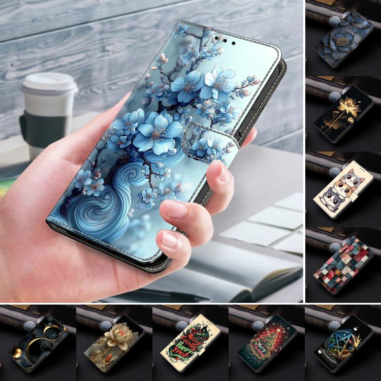 Crystal-Like Painted Vegan Leather Phone Case, For iPhone 17e / 16e, For iPhone 17 Pro Max, For iPhone 17 Pro, For iPhone 17