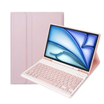 สำหรับ iPad Air 11 2024 / 2025 / Air 4 2020 / Air 5 2022 A098B เคสป้องกันคีย์บอร์ดบลูทูธ ABS สีลูกกวาดบางพิเศษถอดได้ พร้อมขาตั้งและช่องใส่ปากกา, A098B