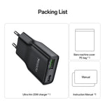 Yesido YC112 ที่ชาร์จเร็ว PD QC 20W แบบพอร์ตคู่บางพิเศษ, YC112