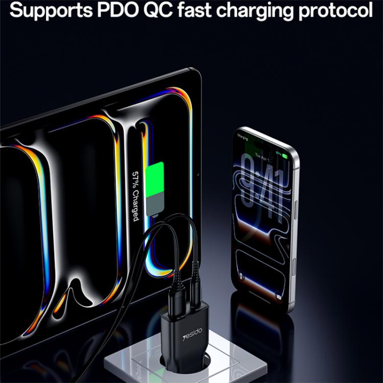 Yesido YC112 ที่ชาร์จเร็ว PD QC 20W แบบพอร์ตคู่บางพิเศษ, YC112