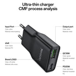 Yesido YC112 ที่ชาร์จเร็ว PD QC 20W แบบพอร์ตคู่บางพิเศษ, YC112
