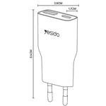 Yesido YC112 ที่ชาร์จเร็ว PD QC 20W แบบพอร์ตคู่บางพิเศษ, YC112