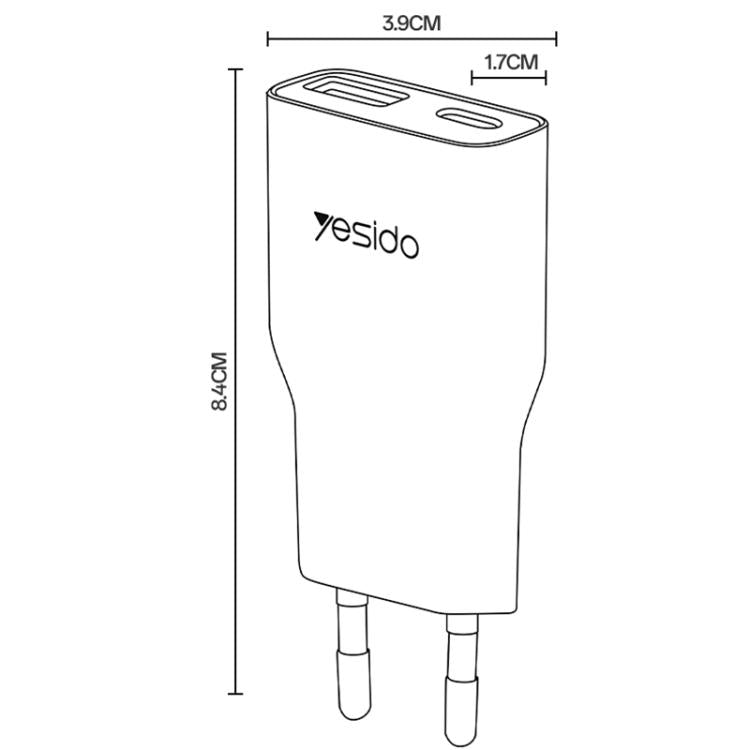 Yesido YC112 ที่ชาร์จเร็ว PD QC 20W แบบพอร์ตคู่บางพิเศษ, YC112
