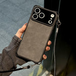 เคสโทรศัพท์หนังเทียมรูเล็กกันกระแทกพร้อมสายสะพายข้าง PU สำหรับ iPhone 17 Pro Max, สำหรับ iPhone 17 Pro
