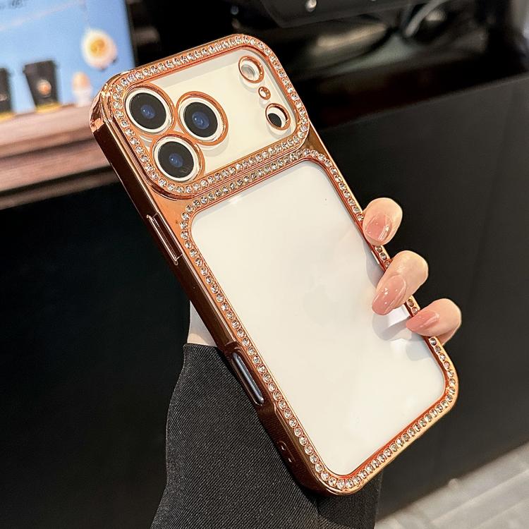 เคสโทรศัพท์ Electroplating PC Hybrid TPU ประดับเพชรรูปแบบสำหรับ iPhone 17 Pro Max, สำหรับ iPhone 17 Pro