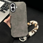 เคสโทรศัพท์ TPU ผ้าหนังกลับเทียมพร้อมเชือกกระต่ายนุ่มพิมพ์ลายหน้าจอ สำหรับ iPhone 17 Pro Max, สำหรับ iPhone 17 Pro, สำหรับ iPhone 17, สำหรับ iPhone 16 Pro Max, สำหรับ iPhone 16 Pro, สำหรับ iPhone 16, สำหรับ iPhone 15 Pro Max, สำหรับ iPhone 15 Pro