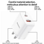ชุดชาร์จ Yesido YC19U PD20W USB-C / Type-C และ QC18W USB-A แบบพอร์ตคู่ พร้อมสาย Type-C เป็น Type-C รุ่น YC19U
