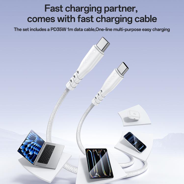 ชุดชาร์จเร็ว Yesido YC20U PD35W USB-C / Type-C แบบพอร์ตเดี่ยว พร้อมสาย Type-C เป็น Type-C รุ่น YC20U