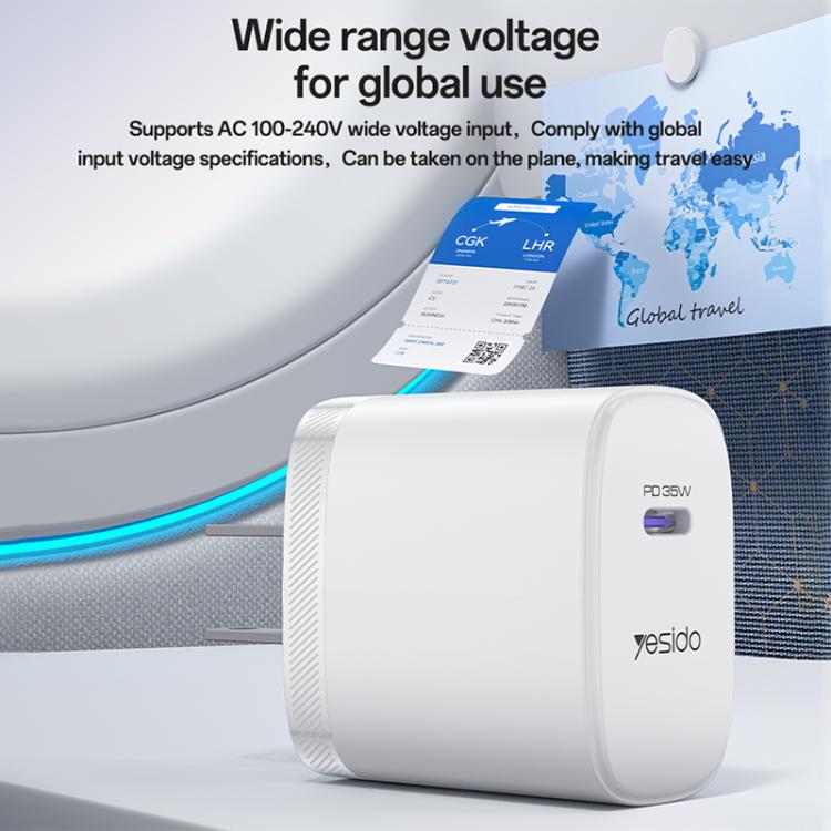 ชุดชาร์จเร็ว Yesido YC20U PD35W USB-C / Type-C แบบพอร์ตเดี่ยว พร้อมสาย Type-C เป็น Type-C รุ่น YC20U