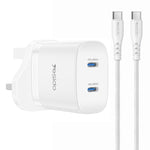 ชุดชาร์จเร็ว Yesido PD45W แบบคู่ Type-C พร้อมสาย Type-C เป็น Type-C ปลั๊ก US, ปลั๊ก EU, ปลั๊ก UK