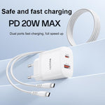 ชุดชาร์จ Yesido YC106 PD20W USB-C / Type-C และ QC18W USB-A แบบพอร์ตคู่ พร้อมสาย Type-C เป็น Type-C รุ่น YC106