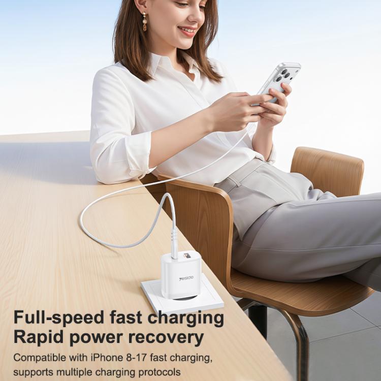 ชุดชาร์จ Yesido YC106 PD20W USB-C / Type-C และ QC18W USB-A แบบพอร์ตคู่ พร้อมสาย Type-C เป็น Type-C รุ่น YC106