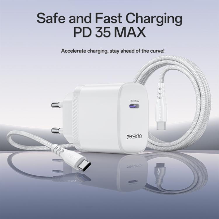 ชุดชาร์จเร็ว Yesido YC107 PD35W USB-C / Type-C แบบพอร์ตเดี่ยว พร้อมสาย Type-C เป็น Type-C รุ่น YC107