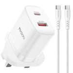 ชุดชาร์จ Yesido YC152 PD20W USB-C / Type-C และ QC18W USB-A แบบพอร์ตคู่ พร้อมสาย Type-C เป็น Type-C รุ่น YC152