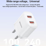 ชุดชาร์จ Yesido YC17U 12W 2.4A USB สองพอร์ต พร้อมสายข้อมูล USB 1 เมตรเป็น Type-C, YC17U