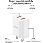 ชุดชาร์จ Yesido YC17U 12W 2.4A USB สองพอร์ต พร้อมสายข้อมูล USB 1 เมตรเป็น Type-C, YC17U