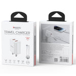 ชุดชาร์จ Yesido YC17U 12W 2.4A USB สองพอร์ต พร้อมสายข้อมูล USB 1 เมตรเป็น Type-C, YC17U