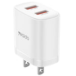 ชุดชาร์จ Yesido YC17U 12W 2.4A USB สองพอร์ต พร้อมสายข้อมูล USB 1 เมตรเป็น Type-C, YC17U