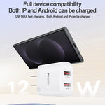 ชุดชาร์จ Yesido YC17U 12W 2.4A USB สองพอร์ต พร้อมสายข้อมูล USB 1 เมตรเป็น Type-C, YC17U