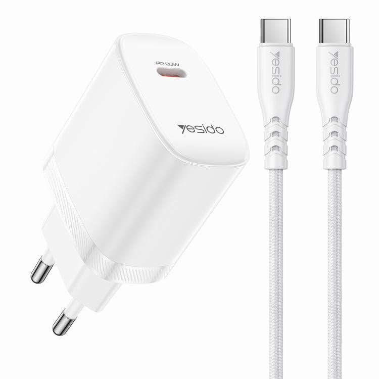 ชุดชาร์จ Yesido YC105 PD20W Type-C พร้อมสายข้อมูล Type-C 1 เมตรเป็น Type-C, YC105