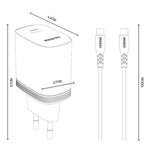 ชุดชาร์จ Yesido YC105 PD20W Type-C พร้อมสายข้อมูล Type-C 1 เมตรเป็น Type-C, YC105