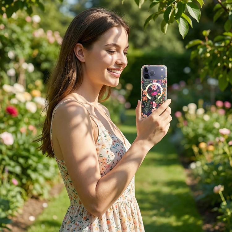 IMD Blue Light Jungle Series Magnetic Phone Case, For iPhone 17e / 16e, For iPhone 17 Pro Max, For iPhone 17 Pro, For iPhone 17, For iPhone Air, For iPhone 16 Pro Max, For iPhone 16 Pro, For iPhone 16 Plus
