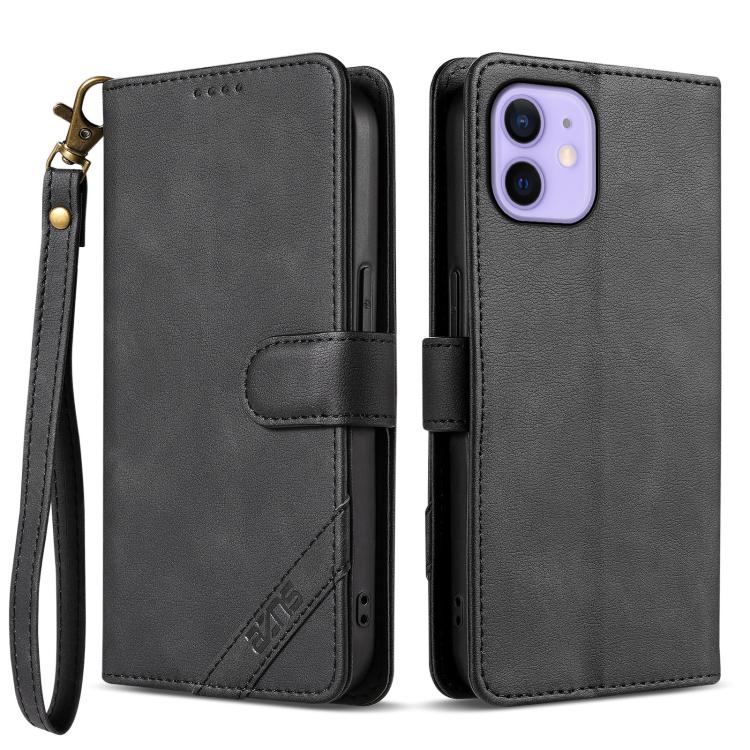 AZNS A2 Series Tri-Card Wallet RFID Vegan Leather Phone Case with Strap, For iPhone 13 Pro, For iPhone 13, For iPhone 12, For iPhone 12 Pro Max, For iPhone 12 Pro, For iPhone 11 Pro Max, For iPhone 11, For iPhone 11 Pro