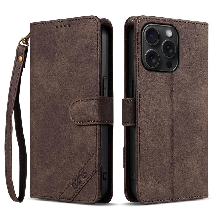 AZNS A2 Series Tri-Card Wallet RFID Vegan Leather Phone Case with Strap, For iPhone 14 Pro Max, For iPhone 13 Pro Max, For iPhone 13 Pro, For iPhone 13, For iPhone 12, For iPhone 12 Pro Max, For iPhone 12 Pro, For iPhone 11 Pro Max, For iPhone 11