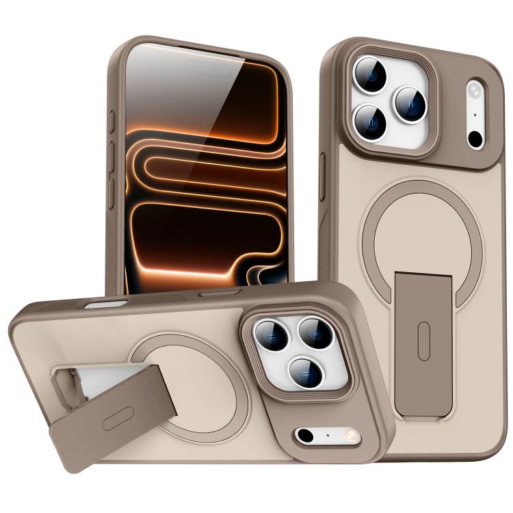 เคสโทรศัพท์ MagSafe แบบมีขาตั้งซ่อนผิวสัมผัสเหมือนหนัง สำหรับ iPhone 16e / 17e, สำหรับ iPhone 17 Pro Max, สำหรับ iPhone 17 Pro, สำหรับ iPhone 17, สำหรับ iPhone Air