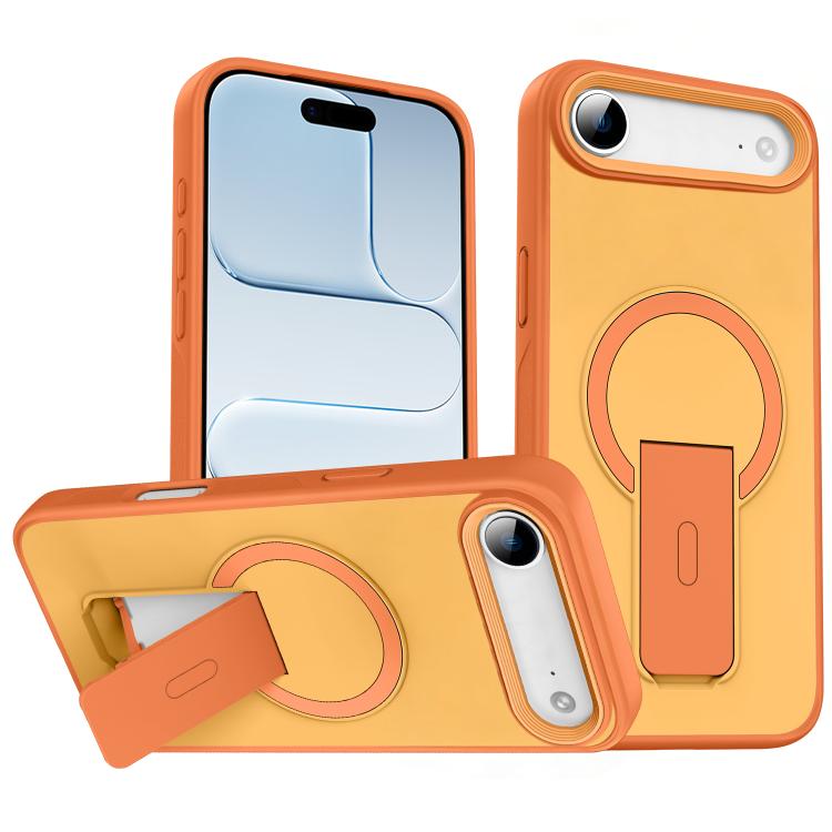 เคสโทรศัพท์ MagSafe แบบมีขาตั้งซ่อนผิวสัมผัสเหมือนหนัง สำหรับ iPhone 16e / 17e, สำหรับ iPhone 17 Pro Max, สำหรับ iPhone 17 Pro, สำหรับ iPhone 17, สำหรับ iPhone Air