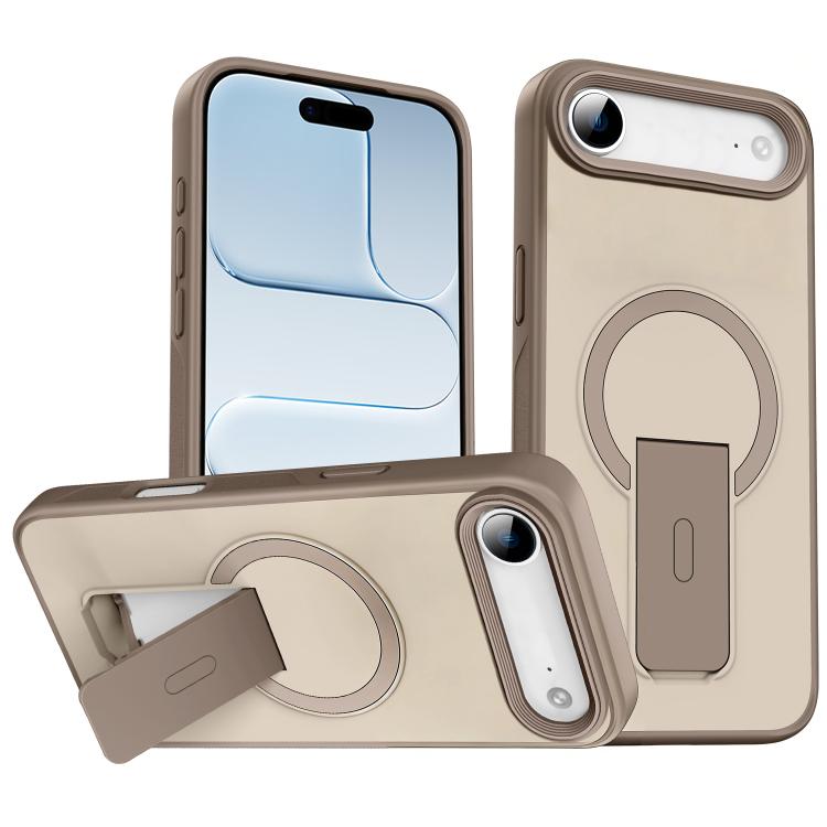 เคสโทรศัพท์ MagSafe แบบมีขาตั้งซ่อนผิวสัมผัสเหมือนหนัง สำหรับ iPhone 16e / 17e, สำหรับ iPhone 17 Pro Max, สำหรับ iPhone 17 Pro, สำหรับ iPhone 17, สำหรับ iPhone Air