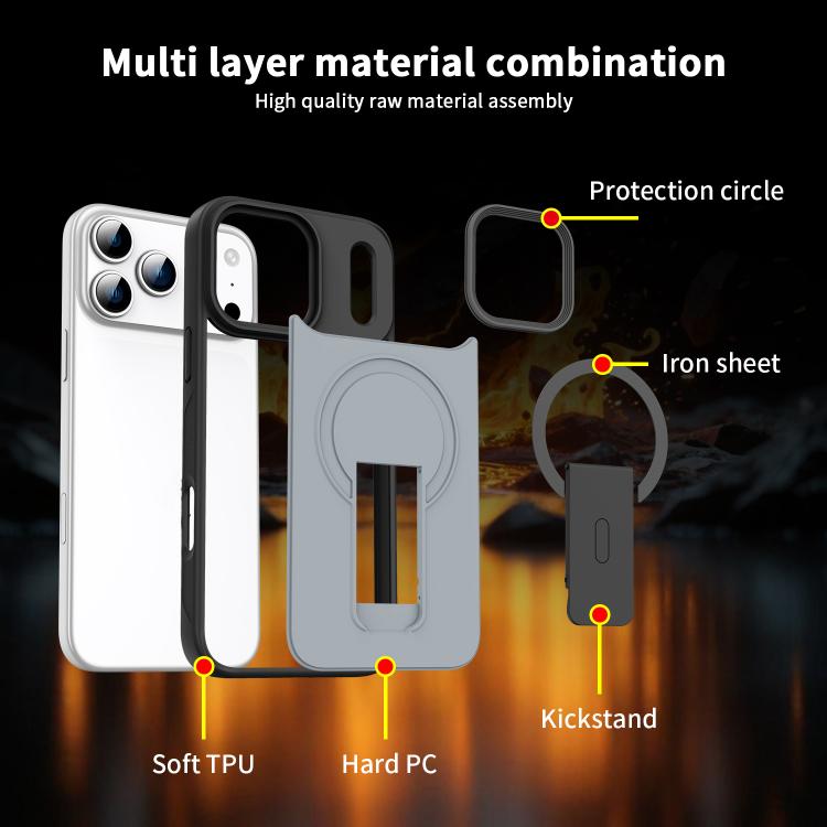 เคสโทรศัพท์ MagSafe แบบมีขาตั้งซ่อนผิวสัมผัสเหมือนหนัง สำหรับ iPhone 16e / 17e, สำหรับ iPhone 17 Pro Max, สำหรับ iPhone 17 Pro, สำหรับ iPhone 17, สำหรับ iPhone Air