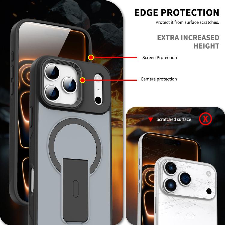 เคสโทรศัพท์ MagSafe แบบมีขาตั้งซ่อนผิวสัมผัสเหมือนหนัง สำหรับ iPhone 16e / 17e, สำหรับ iPhone 17 Pro Max, สำหรับ iPhone 17 Pro, สำหรับ iPhone 17, สำหรับ iPhone Air