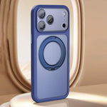 Large Hole Frosted Skin-Feel Magnetic Holder Phone Case with AI Shutter Button, For iPhone 17 Pro Max, For iPhone 17 Pro