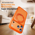 Large Hole Frosted Skin-Feel Magnetic Holder Phone Case with AI Shutter Button, For iPhone 17 Pro Max, For iPhone 17 Pro