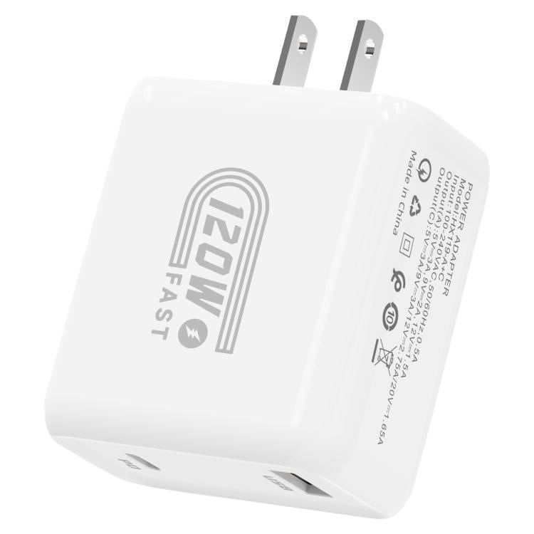 เครื่องชาร์จเร็ว 120W USB และ Type-C HX119 พร้อมปลั๊ก EU, ปลั๊ก UK, ปลั๊ก US