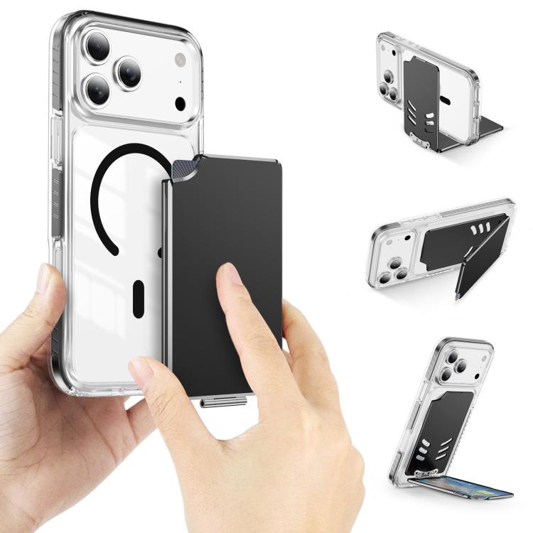 Magnetic Metal Card Clip Bag with Foldable Holder