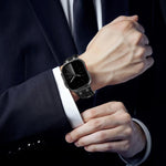 สายรัดนาฬิกาหนังวีแกนเย็บลายยีนส์ สำหรับ Apple Watch 46mm / 49mm / 45mm / 44mm