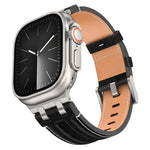 สายรัดนาฬิกาหนังวีแกนเย็บลายยีนส์ สำหรับ Apple Watch 46mm / 49mm / 45mm / 44mm